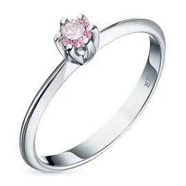 Кольцо из белого золота с бриллиантом э0912кц08190200_pink