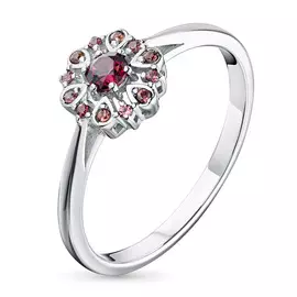 Кольцо из белого золота с гранатами э0906кц07195010