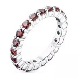 Кольцо из белого золота с гранатами э0906кц05210409