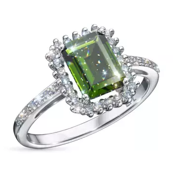 Кольцо из белого золота с хромдиопсидом э4754кц10200418