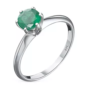 Кольцо из белого золота с изумрудом э0903кц01178400