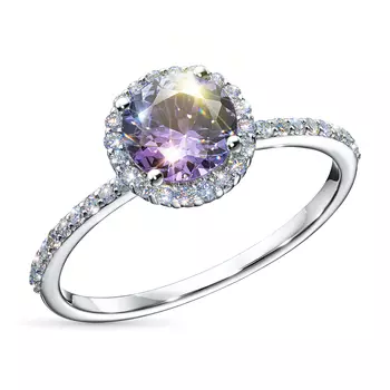 Кольцо из белого золота с танзанитом и бриллиантами э4742кц02210403