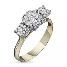 Кольцо из комбинированного золота с бриллиантами э1001кц12196030