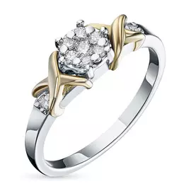 Кольцо из комбинированного золота с бриллиантами э1001кц02203650