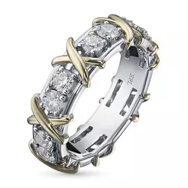 Кольцо из комбинированного золота с бриллиантами э1001кц04180800