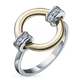 Кольцо из комбинированного золота с бриллиантами э1001кц08200359