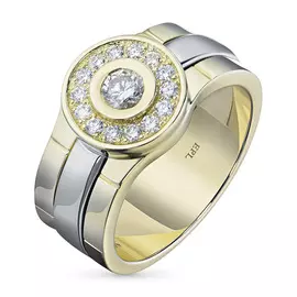 Кольцо из комбинированного золота с бриллиантами э1001кц09162500