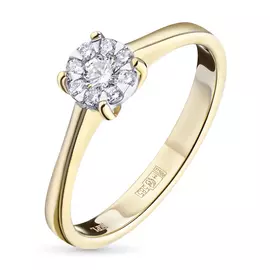 Кольцо из комбинированного золота с бриллиантами э1001кц10153800