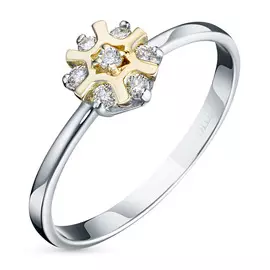 Кольцо из комбинированного золота с бриллиантом э1001кц12193600