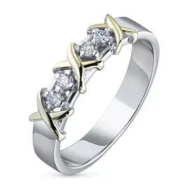 Кольцо из комбинированного золота с бриллиантом э1001кц04201503