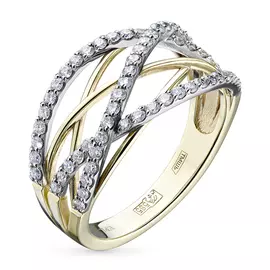 Кольцо из комбинированного золота с бриллиантом э10к091769