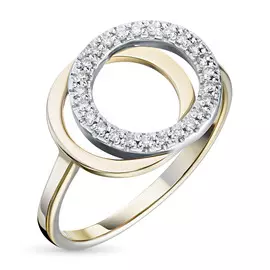 Кольцо из комбинированного золота с бриллиантами э1001кц01210501