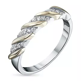 Кольцо из комбинированного золота с бриллиантом э1001кц07200358