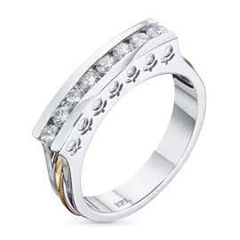 Кольцо из комбинированного золота с бриллиантами э1001кц11200377