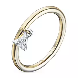 Кольцо из комбинированного золота с бриллиантом э1001кц12191030