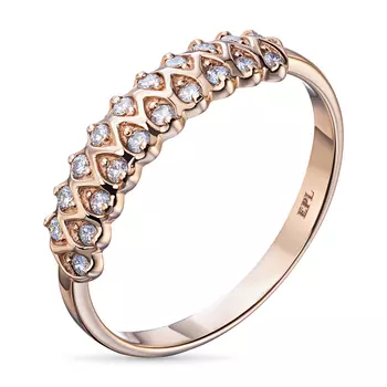 Кольцо из красного золота с бриллиантами э0201кц12200014