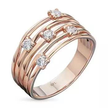 Кольцо из красного золота с бриллиантами э0201кц04210653