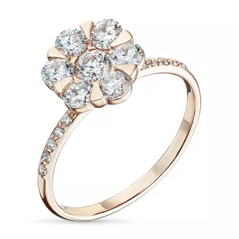 Кольцо из красного золота с бриллиантами э0201кц05210375