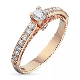 Кольцо из красного золота с бриллиантами э0201кц04154100