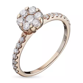 Кольцо из красного золота с бриллиантами э0201кц06183400