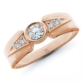 Кольцо из красного золота с бриллиантами э02к030816