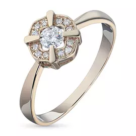 Кольцо из красного золота с бриллиантами гд02к091704