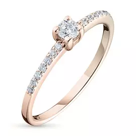 Кольцо из красного золота с бриллиантами э0201кц05150200