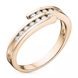 Кольцо из красного золота с бриллиантами э02к061053