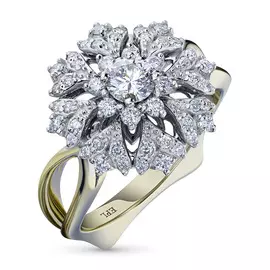 Кольцо из красного золота с бриллиантами БВ10к011989