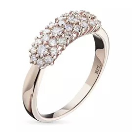 Кольцо из красного золота с бриллиантами э02к101701