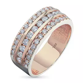 Кольцо из красного золота с бриллиантами э0201кц02135600