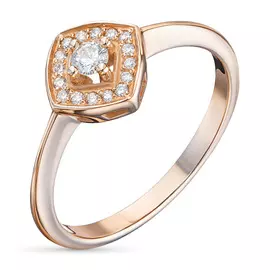 Кольцо из красного золота с бриллиантами э0201кц03210112