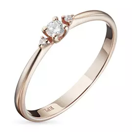 Кольцо из красного золота с бриллиантами э0201кц04152600