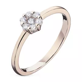 Кольцо из красного золота с бриллиантами э0201кц04152800