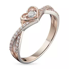 Кольцо из красного золота с бриллиантами э0201кц04200779