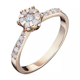 Кольцо из красного золота с бриллиантами э0201кц04201933