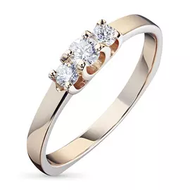 Кольцо из красного золота с бриллиантами э0201кц07153600