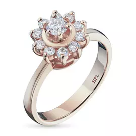 Кольцо из красного золота с бриллиантами э0201кц07153800