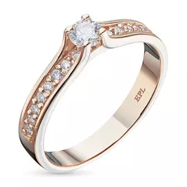 Кольцо из красного золота с бриллиантами э0201кц08200105