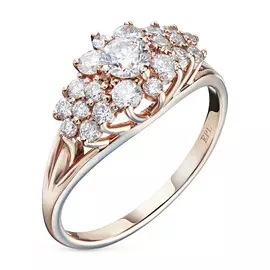 Кольцо из красного золота с бриллиантами э0201кц08200360