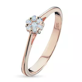 Кольцо из красного золота с бриллиантами э0201кц10134800