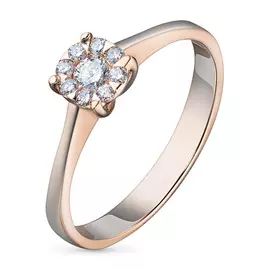 Кольцо из красного золота с бриллиантами э0201кц10153800