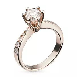 Кольцо из красного золота с бриллиантами э0201кц11161100