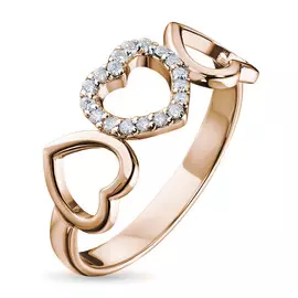 Кольцо из красного золота с бриллиантами э0201кц12142300