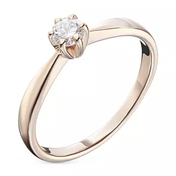 Помолвочное кольцо из красного золота с бриллиантом э0201кц04202995
