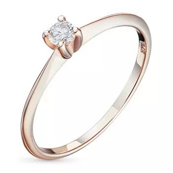 Кольцо из красного золота с бриллиантом э0201кц10200131