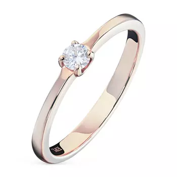 Кольцо из красного золота с бриллиантом э0201кц03154200