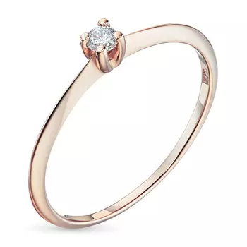 Кольцо из красного золота с бриллиантом э0201кц10200128