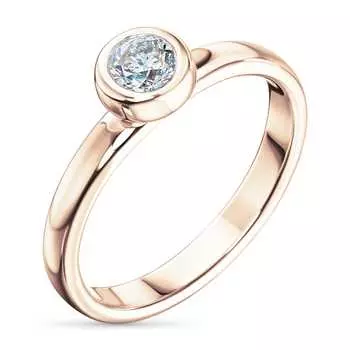 Кольцо из красного золота с бриллиантом э0201кц08210872