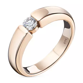 Кольцо из красного золота с бриллиантом э0201кц12154000